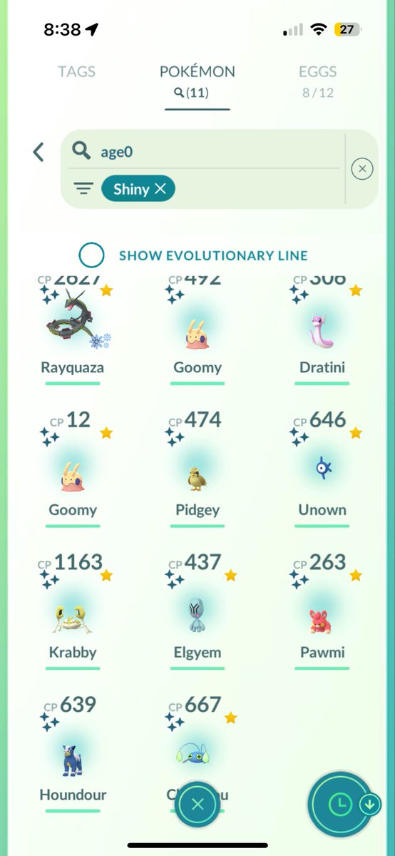 ItsAXFace's tweet photo. day 1 #globalgofest 
11 shiny pokemon  &amp;  3 hundos!! https://t.co/h7B2TLwa1X