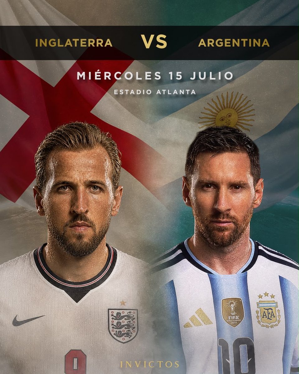 InvictosSomos's tweet photo. ¡¡ÚLTIMA HORA: ARGENTINA ENFRENTARÁ A INGLATERRA EN LAS SEMIFINALES DE LA COPA DEL MUNDO!! 

Está hecho. Está cerrado. Está confirmado, señoras y señores. La Selección de Argentina y la Selección de Inglaterra se enfrentarán en las semifinales de la presente Copa del Mundo.

Qué partidazo nos espera, por favor. 

Veremos al conjunto argentino de Lionel Messi, Julián Álvarez, Enzo Fernández y El Dibu Martínez ante el combinado inglés de Harry Kane, Jude Bellingham, Declan Rice y Jordan Pickford. 

El sueño de La Cuarta para La Albiceleste o el sueño de La Segunda para el cuadro inglés. 

Será mágico. 

Será épico. 

Será totalmente legendario.

¡¡AQUÍ ES DONDE SONRÍE TODO EL PLANETA FÚTBOL!!