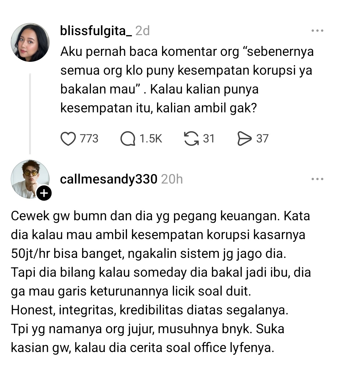 Hidupsebagai62's tweet photo. Funfact : Orang keuangan jarang banget jadi tersangka OTT atau Korupsi :)

Tebak kenapa https://t.co/c9kx9EYyns