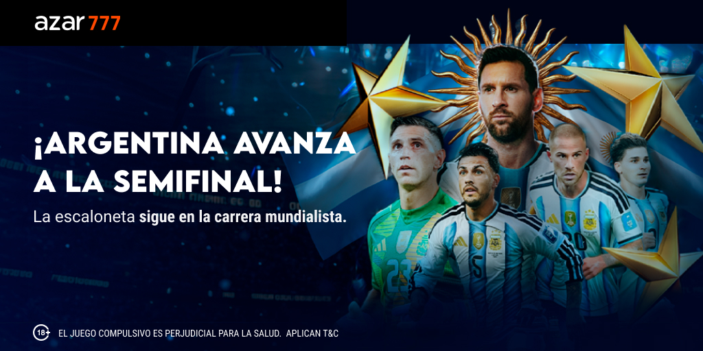 azar777_'s tweet photo. 🇦🇷🔥 ¡ARGENTINA ESTÁ EN SEMIFINALES!

La Scaloneta sigue soñando en grande. Con fútbol, corazón y personalidad, la Albiceleste dio otro paso rumbo a la gloria. ⭐️⭐️⭐️🏆

🚀 Ahora se viene Inglaterra… y nosotros seguimos creyendo.

¡VAMOS ARGENTINA! 💙🤍

#Azar777  #argentina https://t.co/WvDrCc00Ir