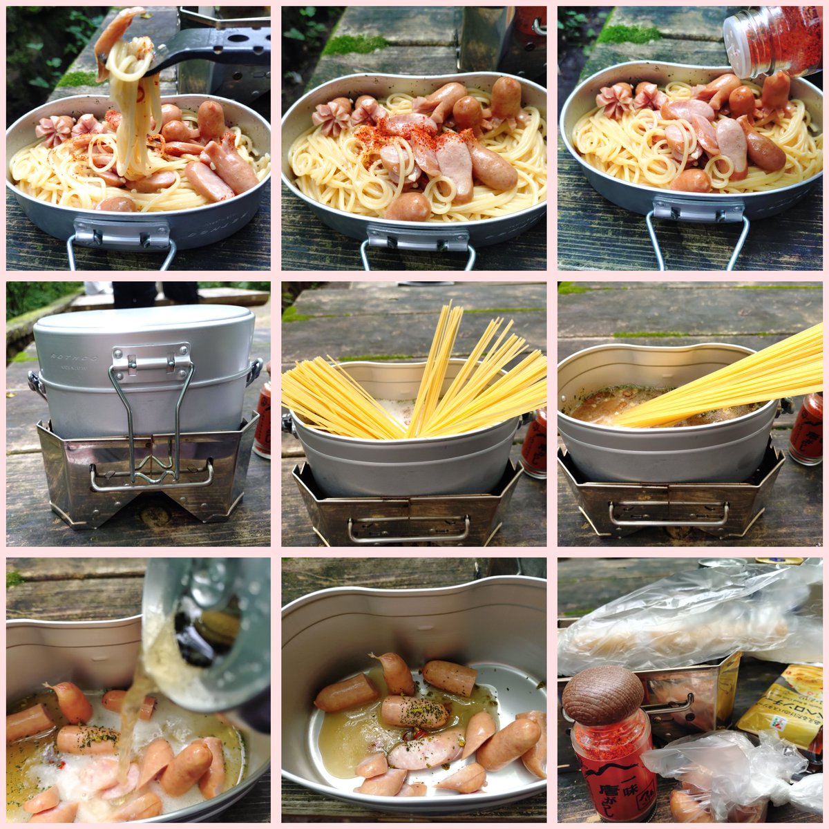 taran_cho's tweet photo. 本日の #ヤマメシ （#山ごはん）は高尾山で #飯盒炊爨 でペペロンチーノっぽいものでした。 https://t.co/XdL7Tl6V99