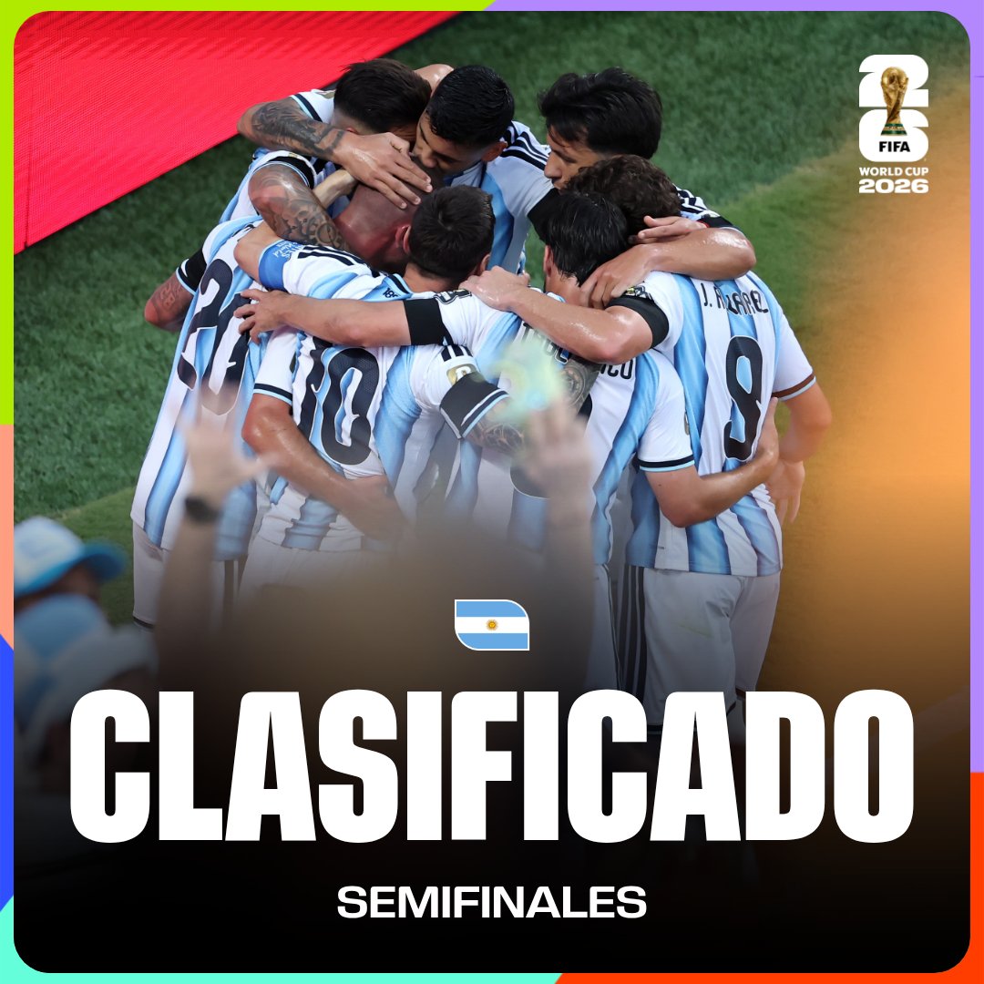 fifaworldcup_es's tweet photo. El equipo de Scaloni clasificado a las Semifinales de la #CopaMundialFIFA. ✅