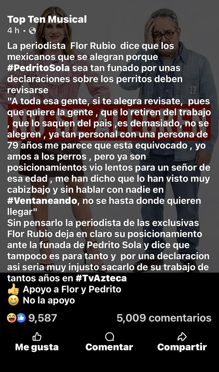 lisamayrin's tweet photo. Para los que andan pidiendo que dejen de “atacar” al #PedofiloPedroSola @tiopedritosola, odiador de los perritos, argumentando que lo consideren por su edad 🤦🏻‍♀️ entre ellos, #FlorRubio @Flor_Rubio, conductora de otro programa de chismes tipo #ChafaTeando 

Les dejo este conmovedor video de Don Felipe de 96 años. 🙌🏻