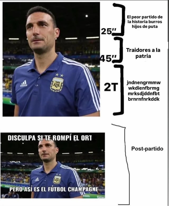SpiderManDroid's tweet photo. Increíble como todos los partidos son así, Scaloni la puta que te parió TENÉS UN ORTO INCREÍBLE https://t.co/xad2pEEBmV