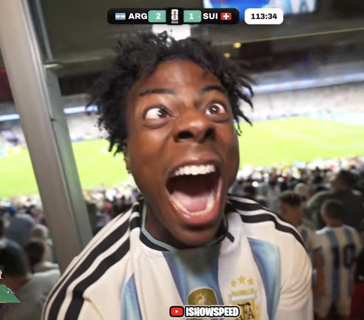 MA6NES1UM's tweet photo. @ishowspeedsui juju didn't work against the defending champions #Argentina 😭😭 https://t.co/SUOJb5XmvE