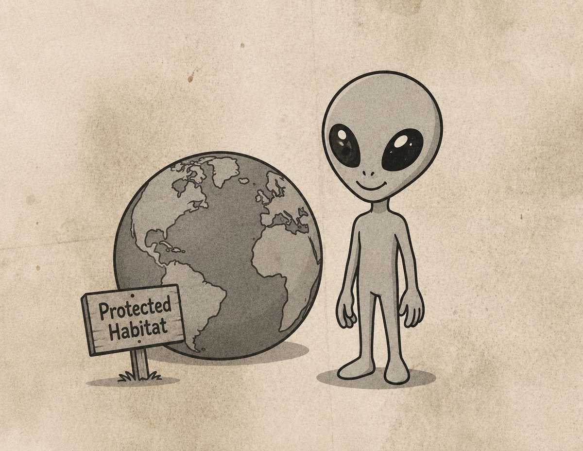 disclosureorg's tweet photo. The "zoo theory" proposes that advanced extraterrestrial civilizations deliberately observe humanity without openly intervening, similar to how humans study animals in a protected wildlife preserve. https://t.co/X3CGCWMV9z