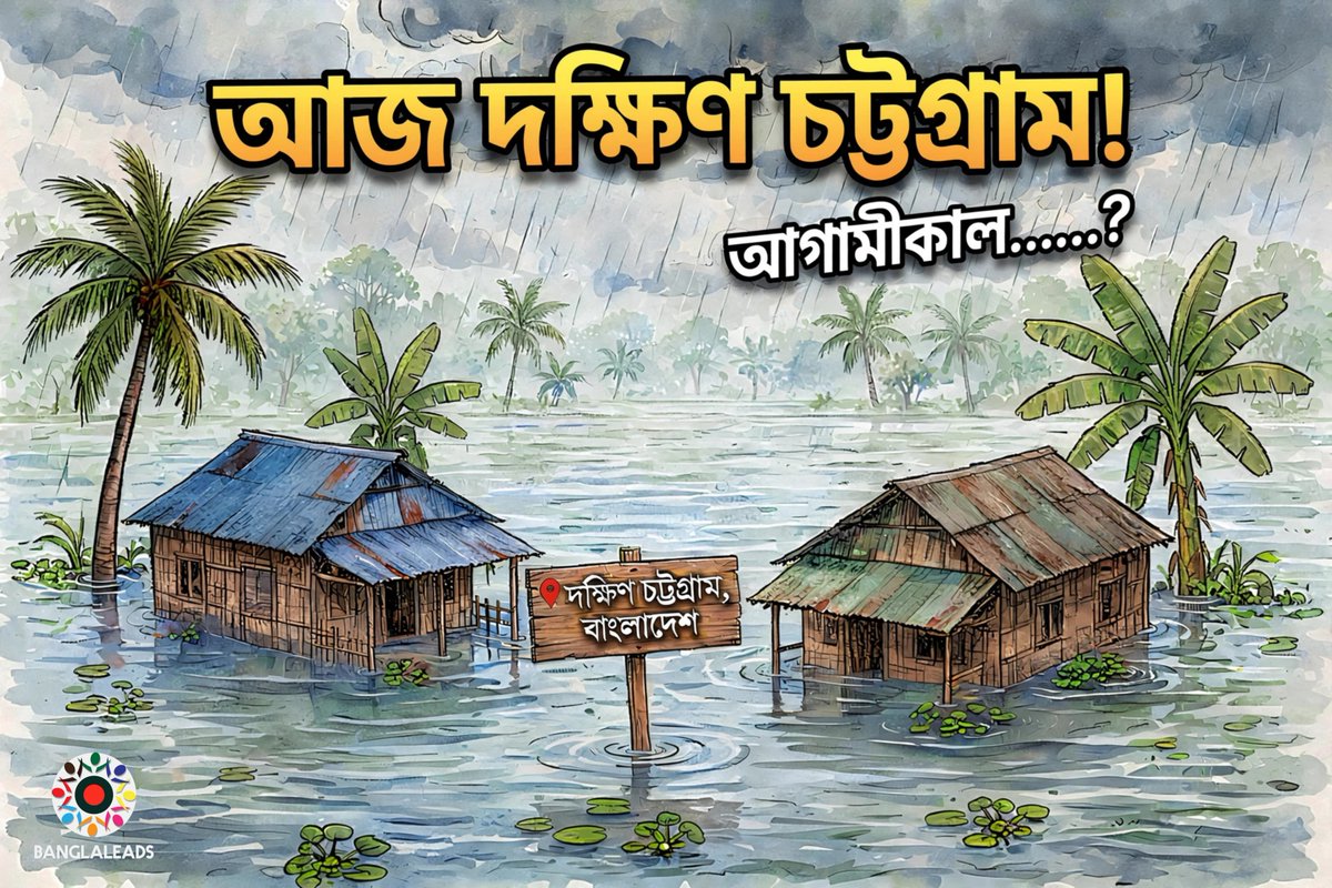 banglaleads's tweet photo. দক্ষিণ চট্টগ্রাম ডুবছে! 
আগামীকাল আপনার এলাকা নয় তো?

এই ছবি শুধুমাত্র দক্ষিণ চট্টগ্রামের বন্যা পরিস্থিতির প্রতিচ্ছবি নয়। বরং এটি একটি সতর্কবার্তা। 

#দক্ষিণচট্টগ্রাম #বন্যা২০২৬ #জলবায়ু_বদলাও #SaveChattogram #ClimateActionNow #South #Chattogram #Bangladesh https://t.co/Y9zqLENlVQ