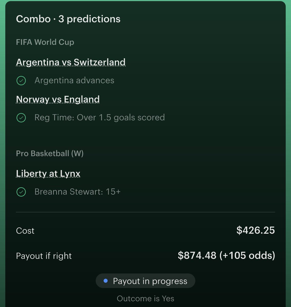 BaneSquad_'s tweet photo. I told ya’ll I was gonna flip that $400 into $800+ 💯

$221 to win $426 ✅
$426 to win $874 ✅

Tomorrow I’m posting a $874 to $1700+ on winible. Don’t miss out ‼️‼️

Get my NUKES sent to your phone via text message ⬇️ Promo code BANETOUR for 50% OFF

https://t.co/FYLUa1egN7 https://t.co/KPUwfTrhRv