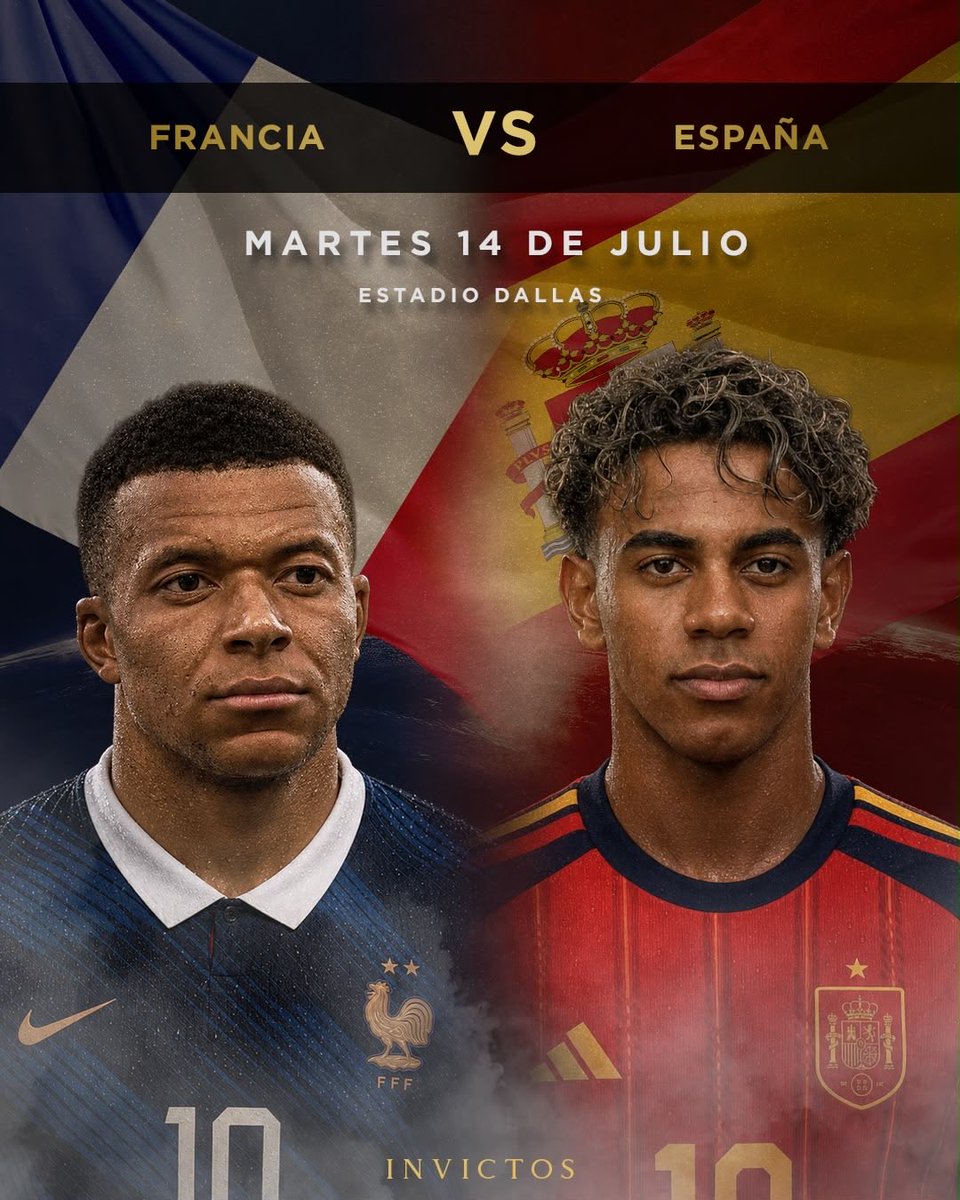 InvictosSomos's tweet photo. ¡¡LISTAS LAS SEMIFINALES DE LA COPA DEL MUNDO!!

➤ Francia vs España.
➤ Inglaterra vs Argentina. 

De aquí saldrá el campeón del mundo, señoras y señores. La Tercera de Francia, La Segunda de España, La Segunda de Inglaterra o La Cuarta de Argentina (bicampeonato incluido). No hay otra opción. No habrá campeón inédito. 

Duelazos entre potencias. 

Batallas que quedarán para la historia. 

GRACIAS POR TANTO, FÚTBOL.