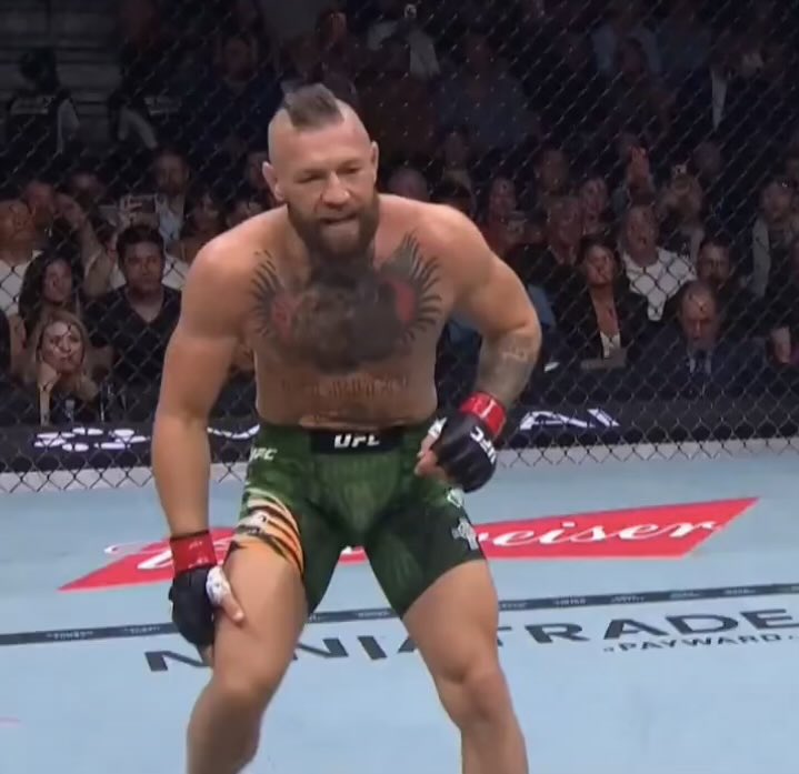 TheArtOfWar6's tweet photo. Quitting on a wobbly leg and that fuck ass Mohawk is the biggest aura loss I have ever seen in sports https://t.co/M68vBDow76