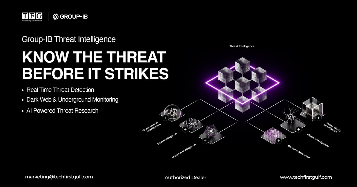 tech_fz's tweet photo. Group-IB Threat Intelligence uses Prevyn AI's 11 specialist agents to anticipate attacks, track malicious infrastructure, and monitor the dark web in real time.
π© marketing@techfirstgulf.com
#GroupIB #ThreatIntelligence #CyberSecurity #TechFirstGulf https://t.co/ZZOoWXXjB2