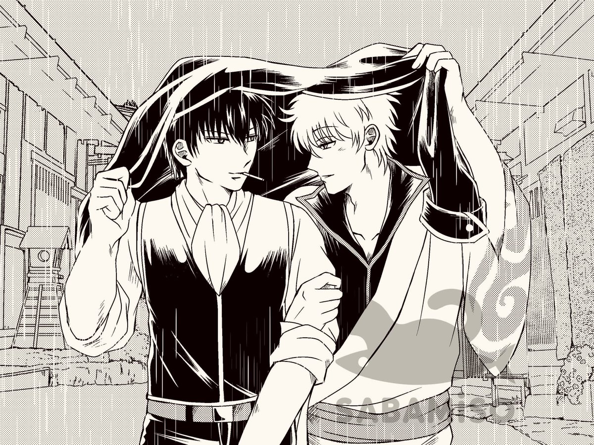 sabamiso_neko's tweet photo. 雨の中、土銀。（傘忘れた2人☂️） https://t.co/btOVaScKgS