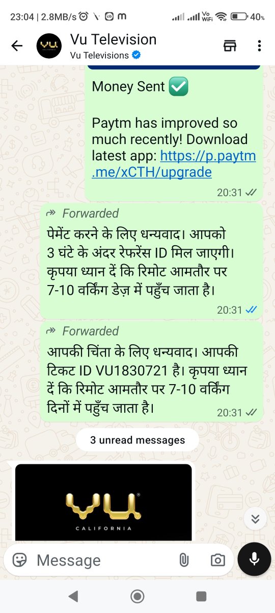 rajesh196320's tweet photo. The  v u television has charged fully money as per the company and has supplied duplicate remote as per below conversation. Concept may act immediately 
@VuTelevisionCBE https://t.co/0gy8ou8HIV