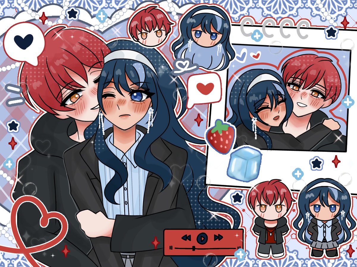 kkaruniu's tweet photo. 🧊 you’re clingy. 
🍓 and /you’re/ blushing~

© astuteamorem
⋆ #karusachi #yumetwt #riakotwt https://t.co/WuLssuErRk
