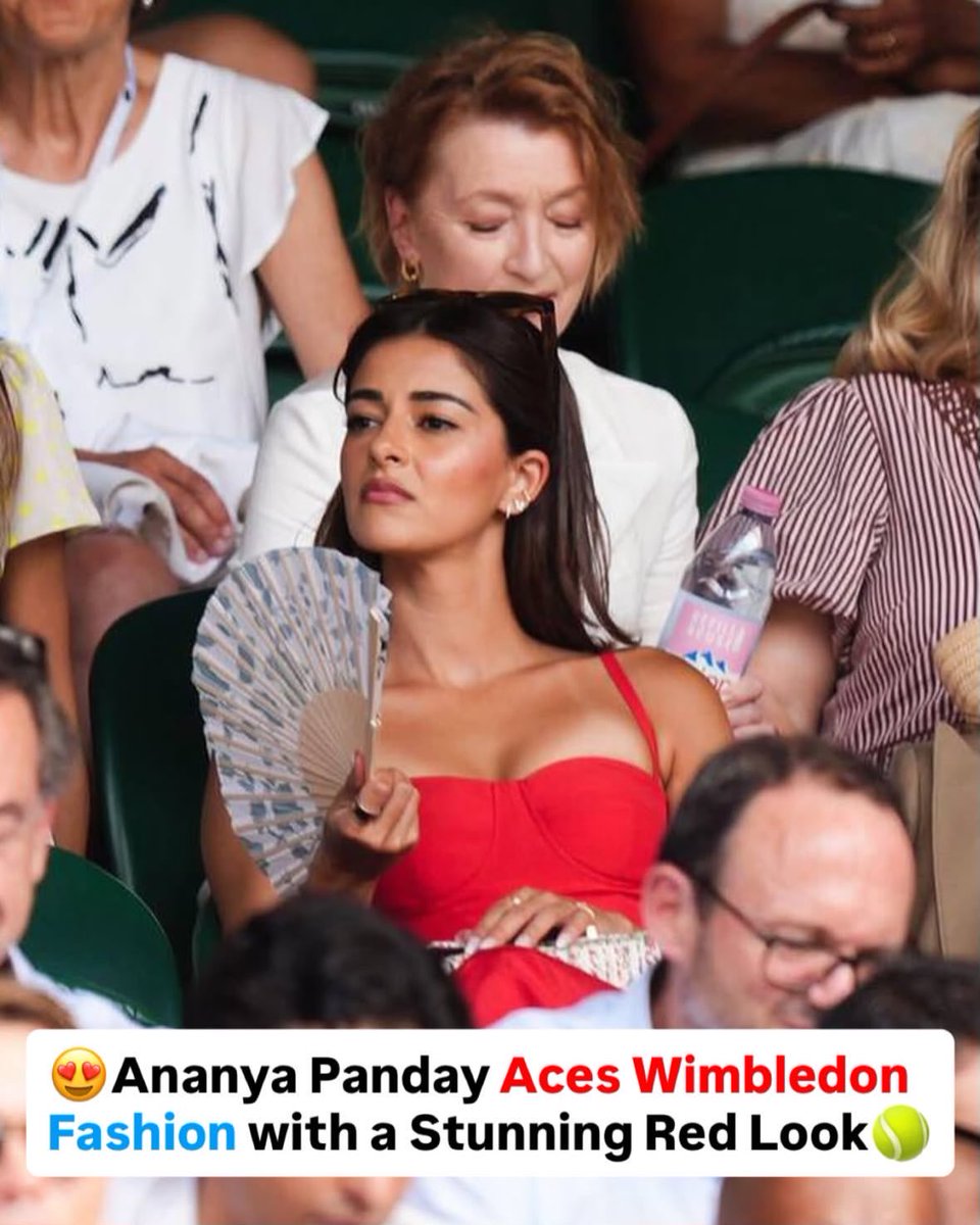TrueGlamSpota's tweet photo. Wimbledon vibes! 🎾
The players might have a strict 'All-White' dress code, but Ananya Panday is totally stealing the show in this gorgeous red outfit. ❤️
How would you rate this stunning look from 1 to 10? 👇 https://t.co/qA3d8oMBYt