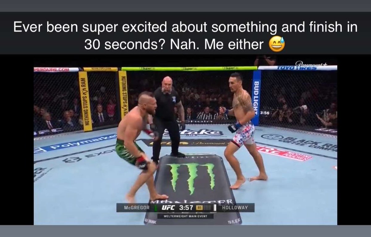 Dirty_Worka's tweet photo. UFC put on a great show. Undercard was spectacular. Sucks that McGregor getting injured will overshadow it. Holloway was a class act all the way. https://t.co/SMWGeoSr1e