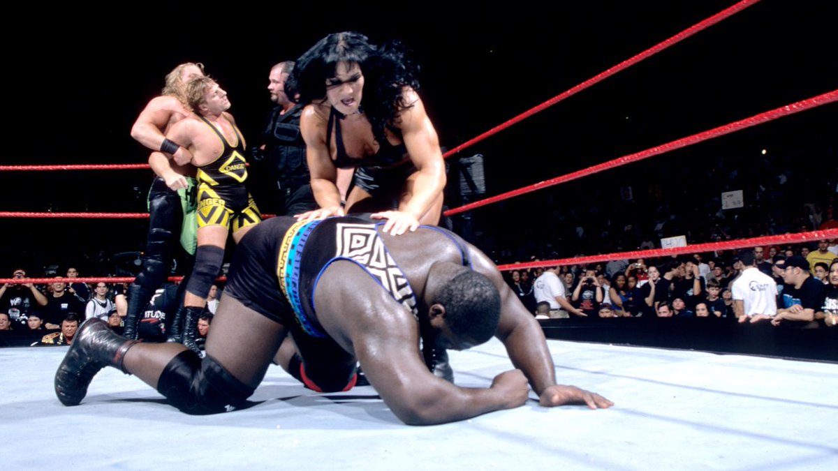 WWFWrestling1's tweet photo. ๐ฅ Federation Flashback! History was made on January 24, 1999 when Chyna became the first woman to participate in a WWF Royal Rumble match. #WWF #WWE #JoanieLaurer #Chyna https://t.co/2n2XDc7eyk