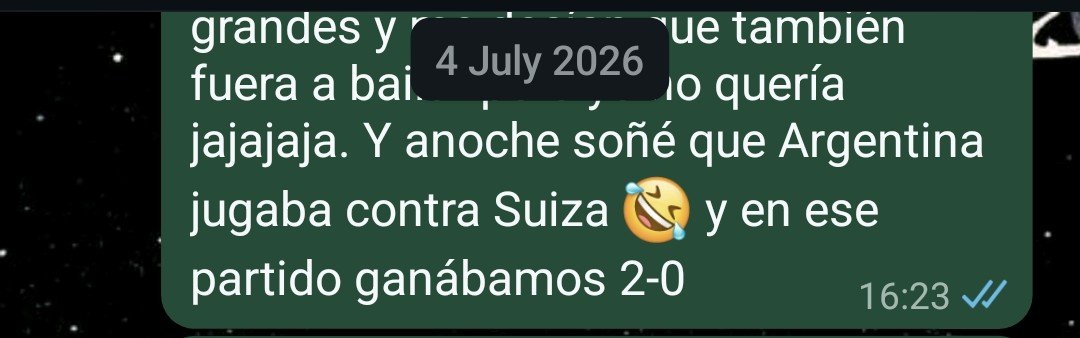 _baekmin's tweet photo. Pensar que el 4 de julio soñé con el partido de Argentina-Suiza, cuando todavía ni se habían jugado los octavos. Me falló el resultado pero al menos coincidió la diferencia de goles https://t.co/BcyttQEuuP