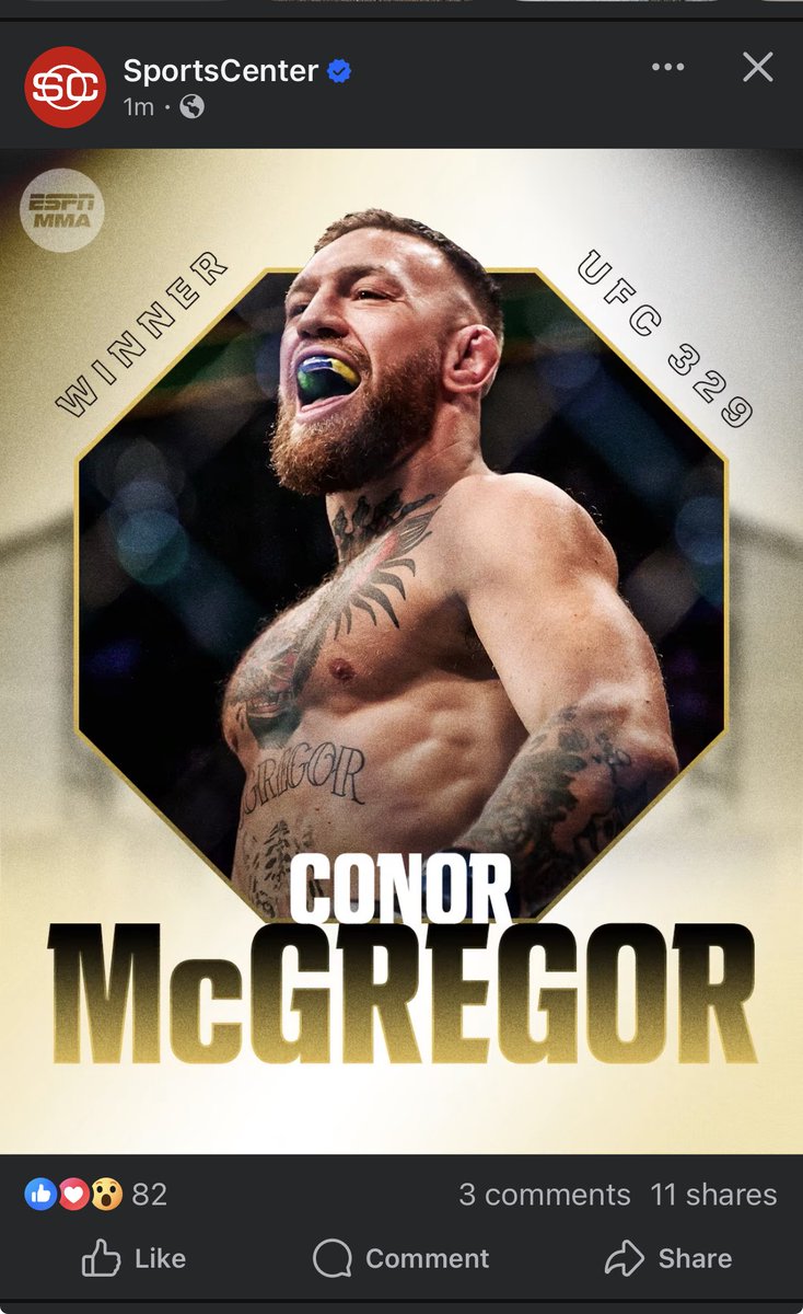 zmo___3's tweet photo. espn has some explaining to do. before the fight started then immediately disappeared and connor blew out his leg  right after 🥸🧐 https://t.co/dp7pPH3zPL