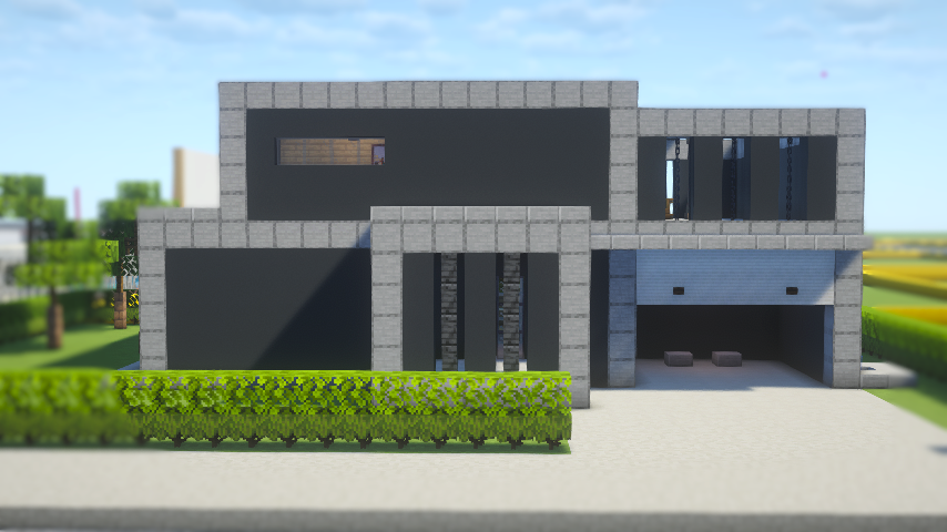 mi_yon3's tweet photo. 量産型モダンハウス
ビルドインガレージと中庭付き

内装もあるよ
#minecraft https://t.co/N1mGPC0qXC
