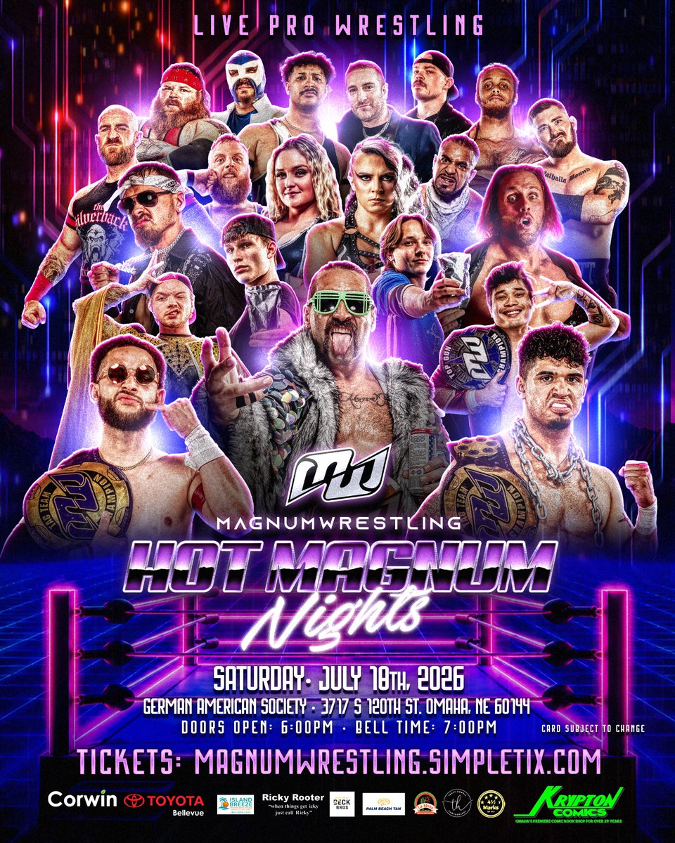MAGNUMWRESTLING's tweet photo. Catch all your favorite Magnum starts PLUS returning crowd favorite Sierra AND the Magnum debuts of Dream Girl Ellie &amp; Big Trouble Ben Bishop! 

And you DEFINITELY don’t want to miss the return of a staple of Magnum: the Piggy in the Bank ladder match! 

https://t.co/5nBayNYM3H https://t.co/3GvPWhCRYp