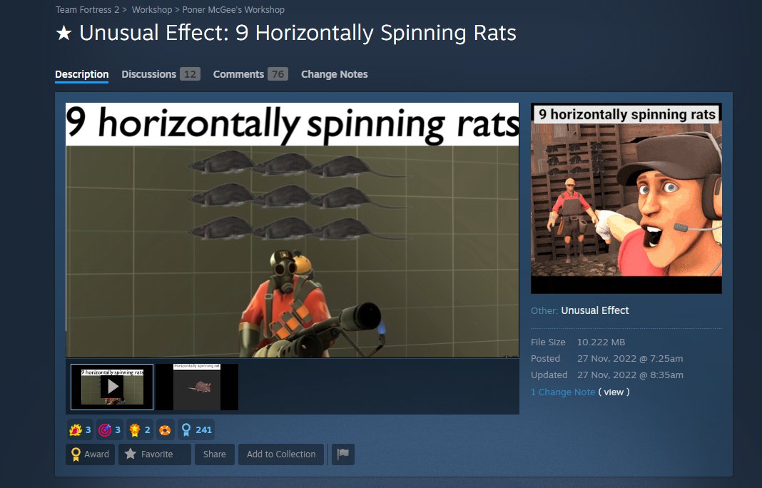 NotW1ssam's tweet photo. Guys, i'm going to retire as a TF2 workshop creator, too much competition and too many sweats 😔😔 https://t.co/aR8wS0hsv7