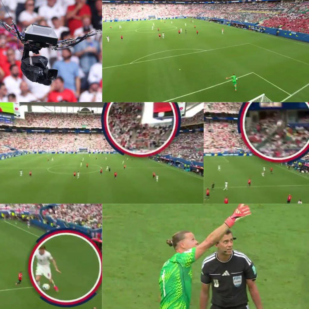 SantiRavidlasPy's tweet photo. ⚽️ #Mundial2026 🏆🌎 El SENSOR “SINTIÓ” el roce de un cabello PERO NO un CLARO TOQUE de la pelota con los cables de la Spider Cam que TODO el estadio vio. https://t.co/NR2JNEJHO9