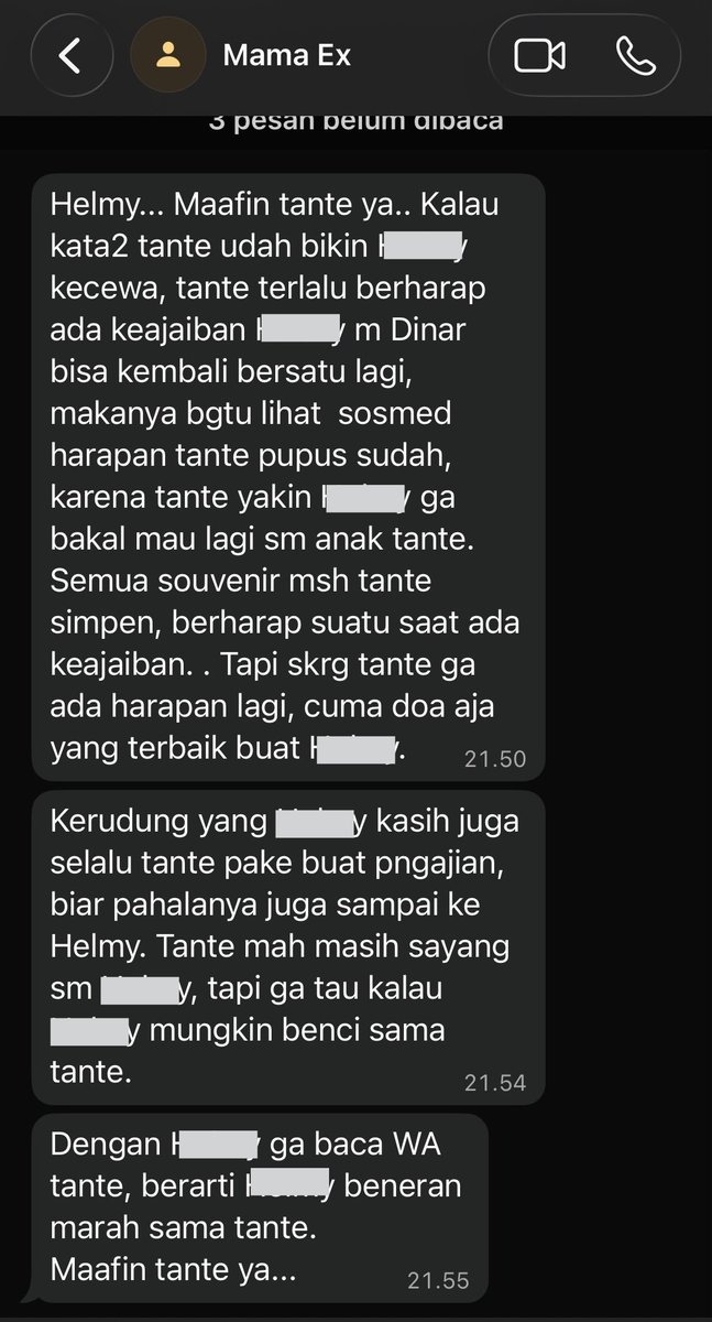 txtharihariWNI's tweet photo. Seorang perempuan baru berani buka suara enam bulan setelah pernikahannya batal H-2 minggu karena mengetahui calon pasangannya berselingkuh.

Setelah itu, ia mendapat chat dari mantan calon mertuanya

Tak disangka, ceritanya langsung viral. 
Salah satu respons yang paling mencuri perhatian ada di slide terakhir