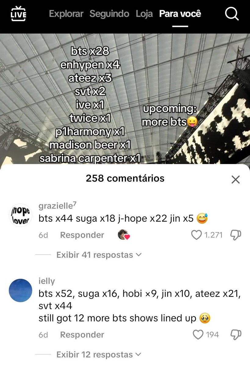 byisaforthv's tweet photo. sou ateia desses vídeos tipo como assim TU FOI EM 52 SHOWS DO BTS https://t.co/n4ElvNXxUQ