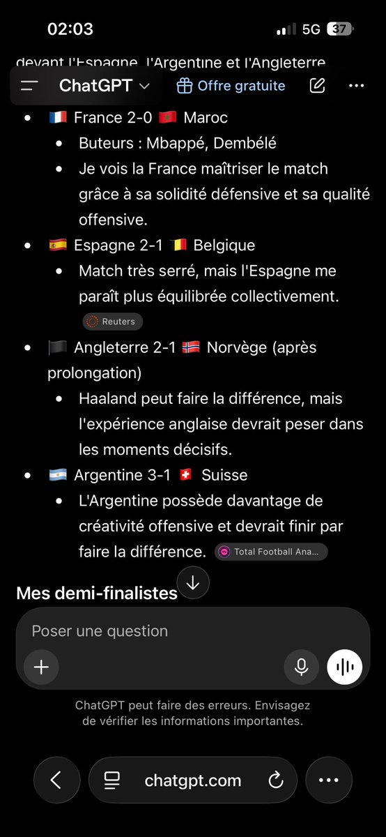 pzyzzt20's tweet photo. @ActuFoot_ CHATGPT EST FOU?? https://t.co/JwDxEUZ7nX