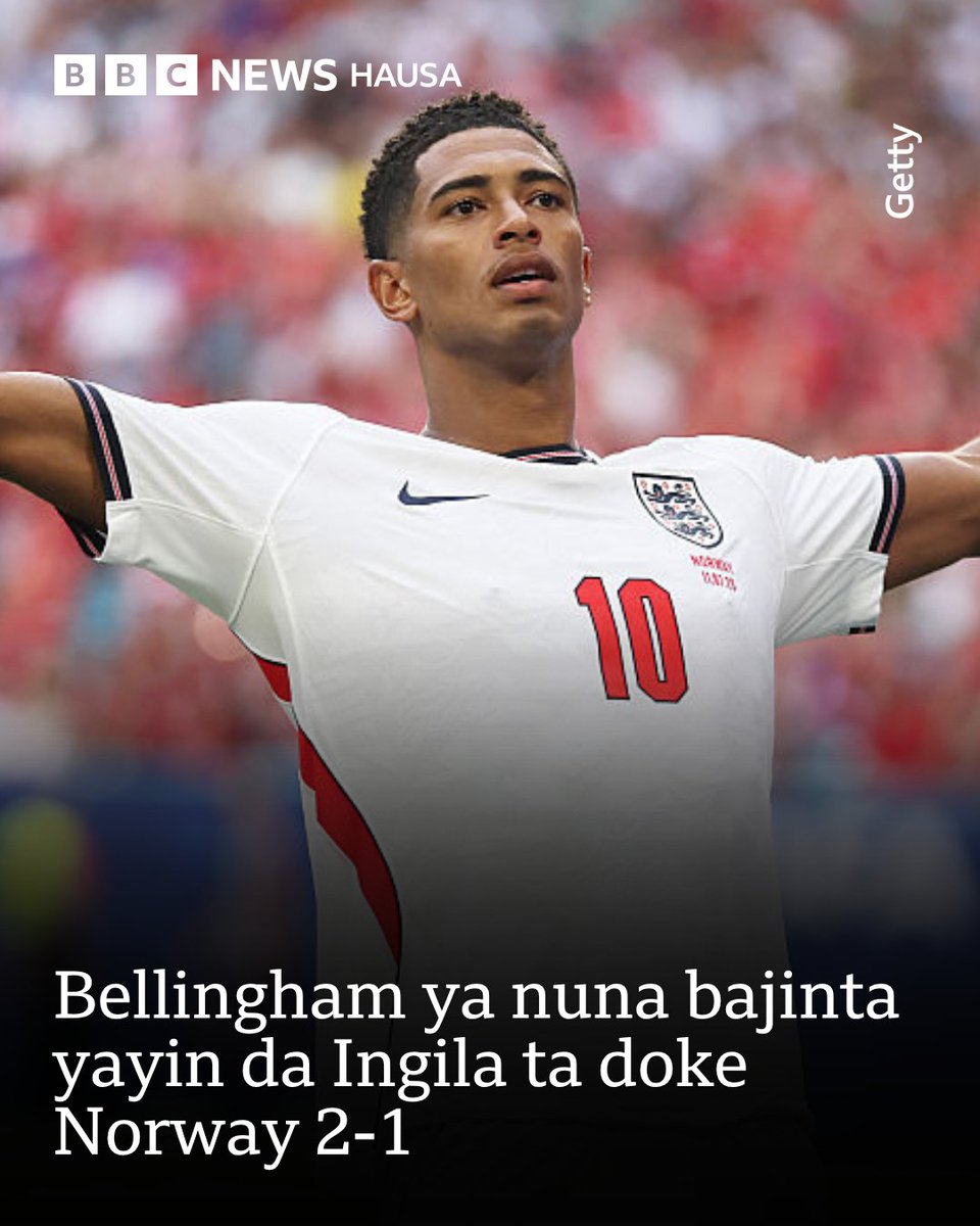 bbchausa's tweet photo. Ingila ta yanki tikitinta zuwa wasan daf da ƙarshe na gasar Kofin Duniya bayan da ta doke Norway da ci 2-1 a birnin Miami.

Yaya kuka ga wasan? https://t.co/QaqvfJyODB