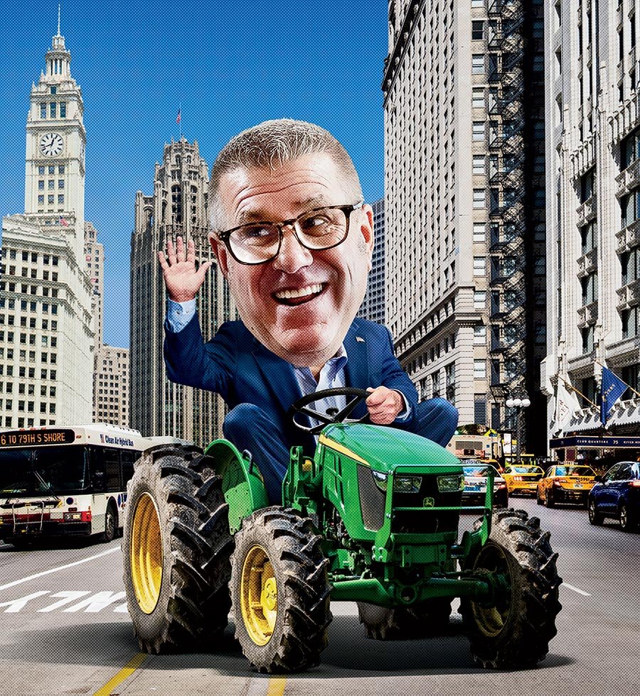 ChicagoContrar1's tweet photo. Chicago has fallen hard and fast, and we aren't shedding any tears.

Just look at the image of a recent piece on Darren Bailey in contrast to Chicago's cover on JB Pritzker.

Pritzker is portrayed as a competent lawmaker who could be a contender for the White House.

Bailey is depicted as some downstate yokel on a tractor desperately trying to win over Chicago voters.

Chicago became an engine to promote progressive politicians.