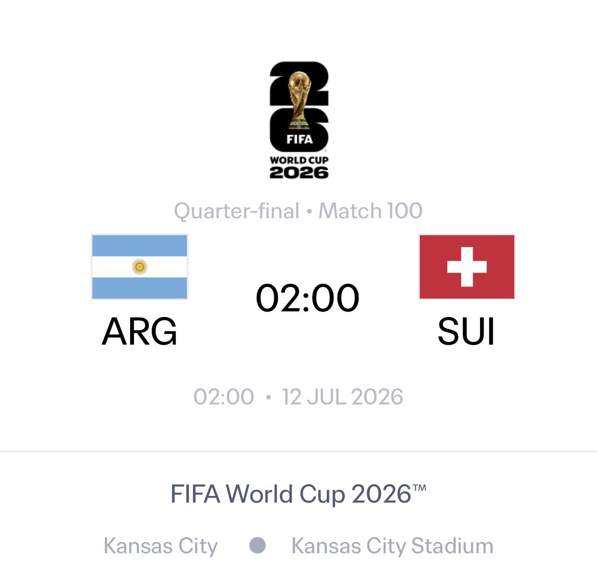 GusWelshLFC's tweet photo. Argentina 🇦🇷 🆚 Switzerland 🇨🇭 
lineups #WorldCup2026 #QuarterFinals #ARGvSWI https://t.co/EHA4xdE6A4