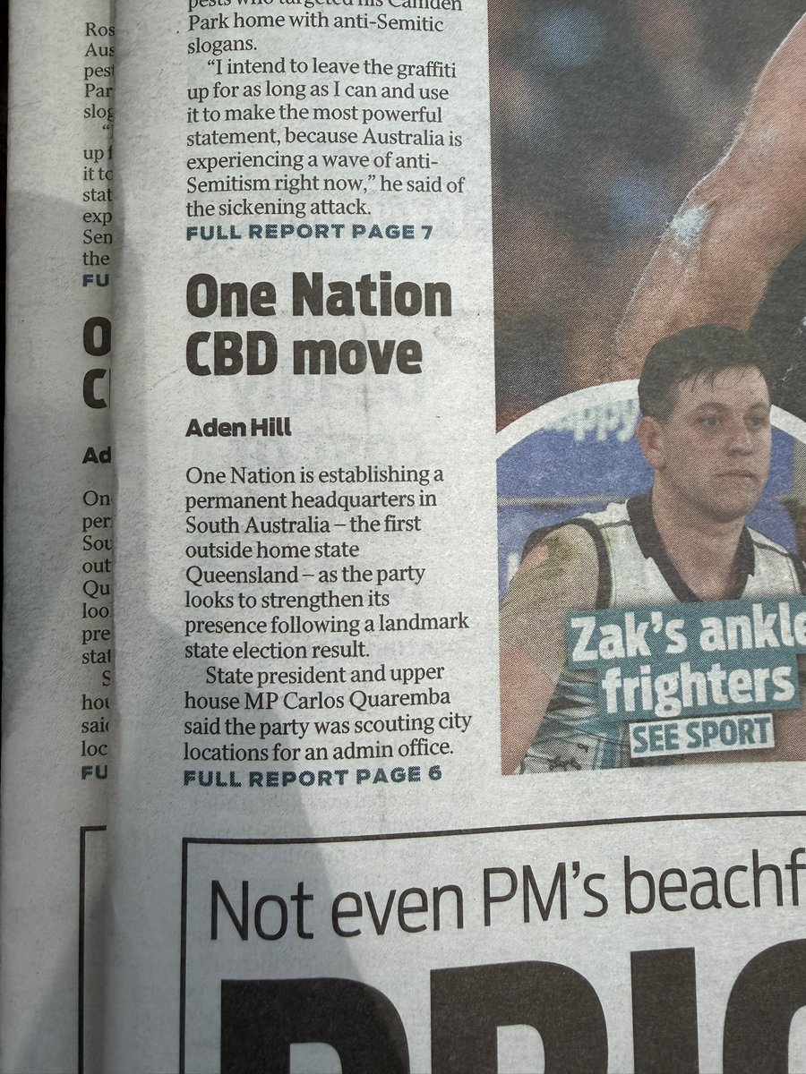 GreenTyler27's tweet photo. South Australia is becoming One Nation’s home away from home. Even The Advertiser is calling it a “massive support” base and the party has now confirmed it is establishing its first permanent headquarters outside Queensland right here in Adelaide. That says something about the momentum we are building on the ground.

There’s plenty of work still ahead, but the direction is encouraging. Every new member, volunteer and conversation helps build something bigger. Let’s go One Nation.