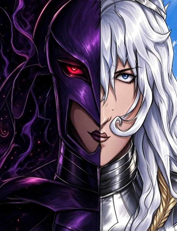 JRicezi's tweet photo. Duas faces de Griffiths #berserk #Griffiths #art #anime https://t.co/onaNUsoKcz