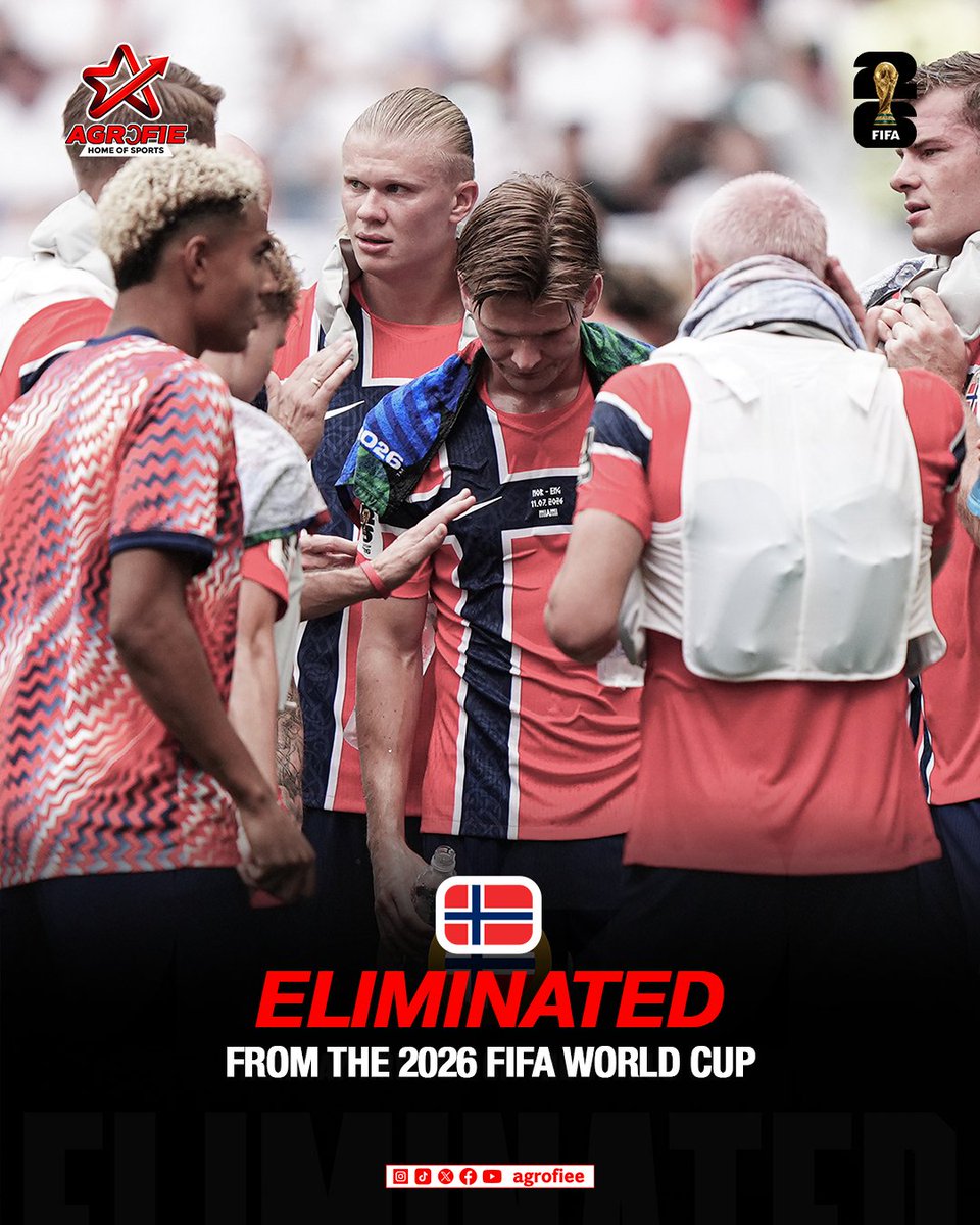 agrofiee's tweet photo. 🇳🇴 NORWAY ARE ELIMINATED! After a historic campaign led by Erling Haaland, Norway bow out with their heads held high, having captured the hearts of football fans around the world. 👏❤️ https://t.co/VvvC7Dh0uy