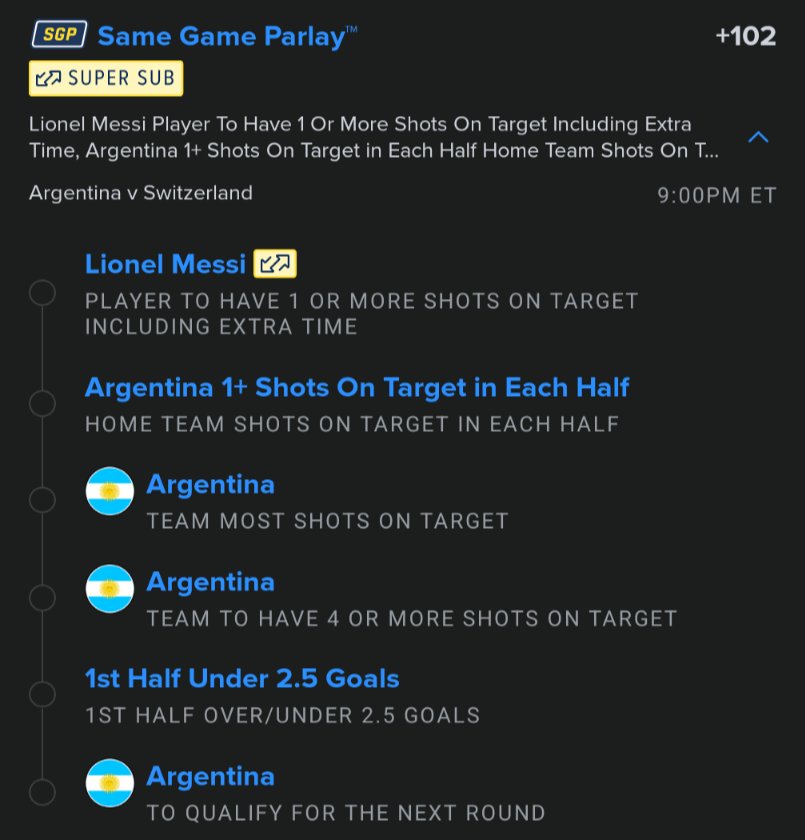 GrandLineLocks's tweet photo. WORLD CUP BUILDER ⚽⚓
Argentina 🇦🇷+102
#Gambling𝕏 
@Playbook https://t.co/G9WMm4rTak