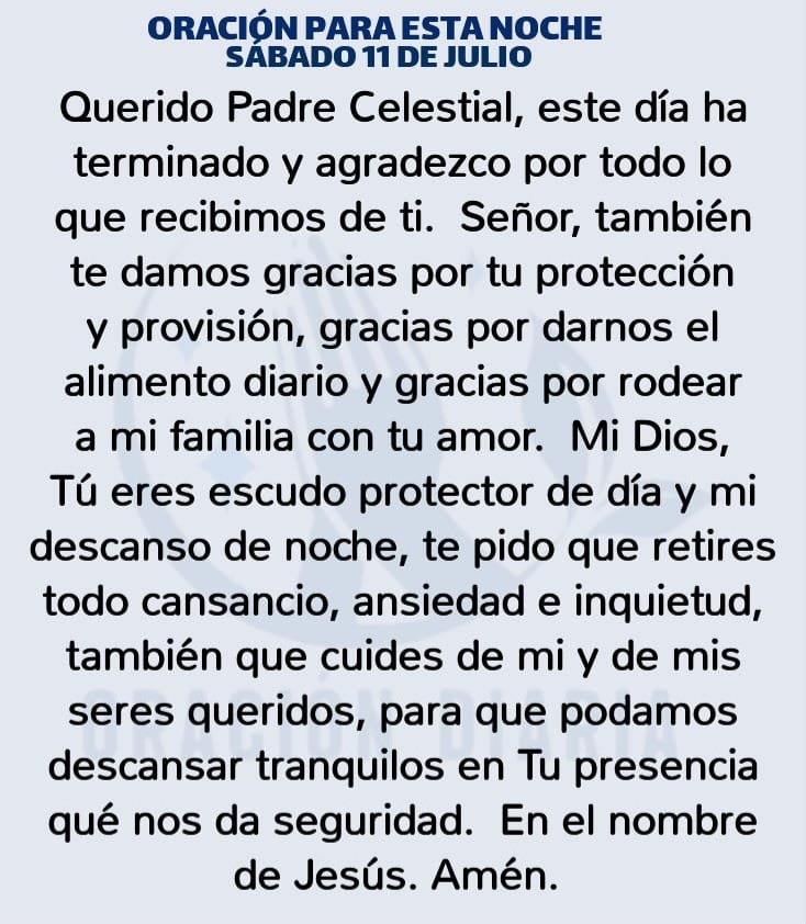 oracion_diaria's tweet photo. Oración Diaria para esta noche de Sábado 11 de Julio de 2026 https://t.co/xF0Yi4sYGr