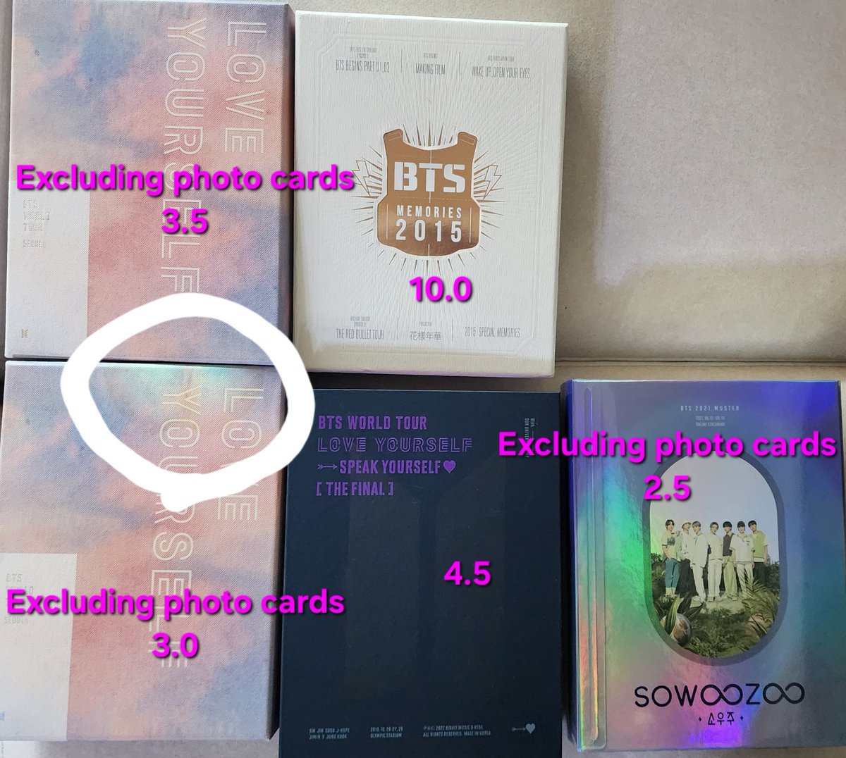 0jk9709's tweet photo. BTS ALBUM
방탄 앨범 
남준 석진 윤기 호석 지민 태형 정국
RM JIN SUGA JHOPE JIMIN V JUNGKOOK
싱글 CD 바이닐
버터 Butter LP
이게맞아 포토북 시즌1
ARE YOU SURE?!
퍼투댄 디지털코드 포토참 태형
화양연화 에필로그 화에필
매직샵 
일본 머사터 블레 머스터 4기
15메모리즈
소우주
스픽콘 디비디 https://t.co/eEilXU15iW