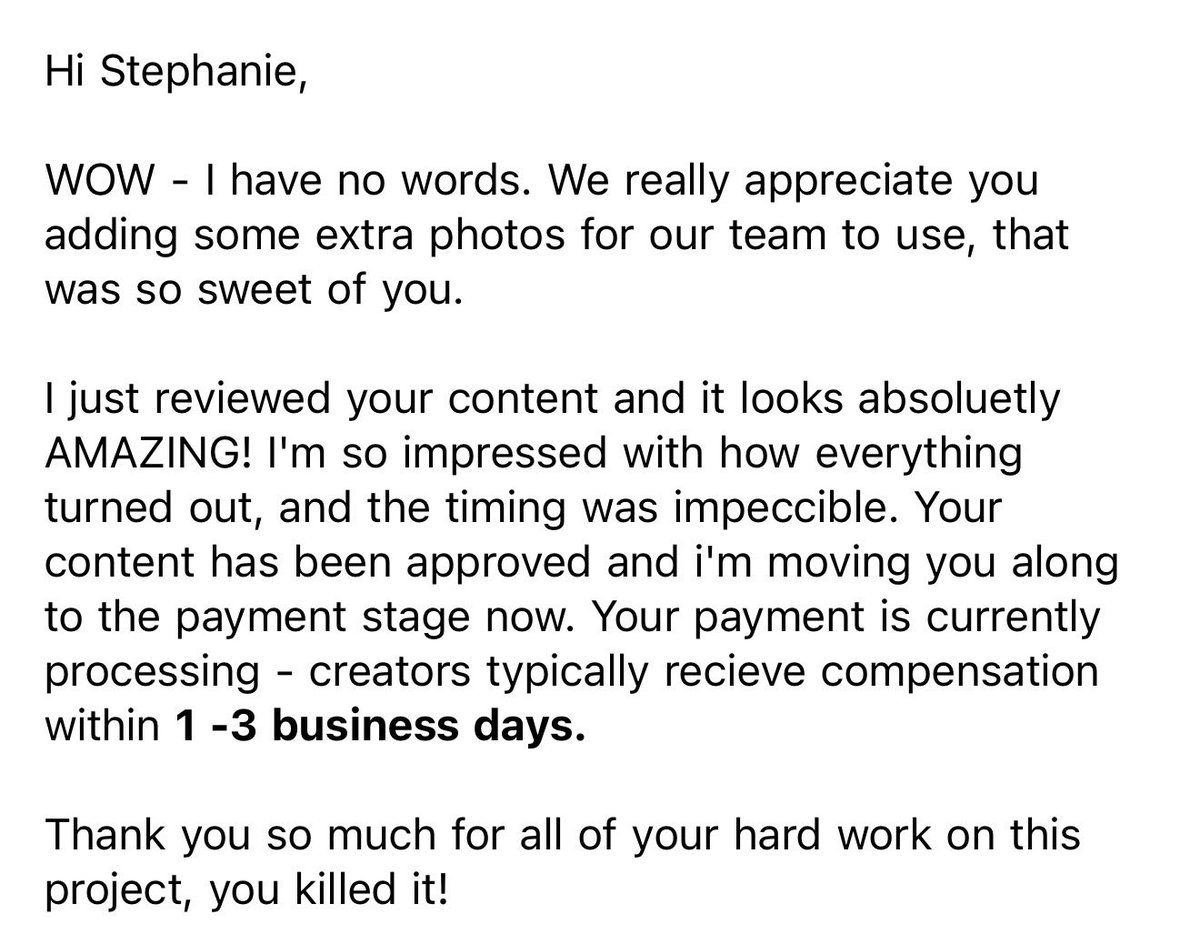 stephfankhauser's tweet photo. This brand feedback made my WHOLE week! Product arrived the night before brief was due and they had a launch. I was able to deliver it in less than 24h hours and they LOVED IT! 🥹I truly love what I do 
#ugc #ugccreator #ugcforbrands https://t.co/KT7jbFvKrc