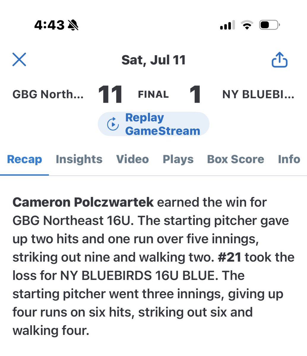 CamPolcz's tweet photo. Another day at the office. 💪⚾️ 
W | 5 IP | 2 H | 1 ER | 9 K
@GBG_Hawks 
@CoachTrott 
@Coach_Sully1 https://t.co/xE82BNbO1i