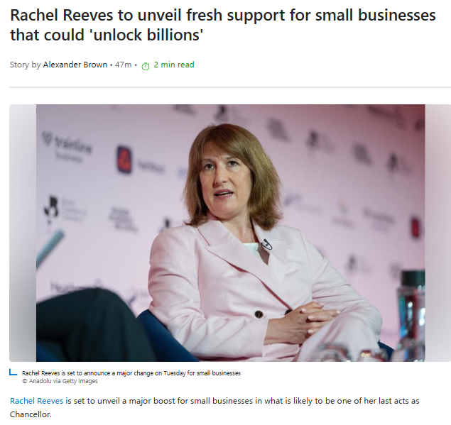 LabourBerry's tweet photo. UNDER KEIR STARMERS GOVERNMENT

Rachel Reeves is set to unveil a major boost for small businesses in what is likely to be one of her last acts as Chancellor.

https://t.co/6hAgPzKTPb? https://t.co/GA4EkJ7TlJ