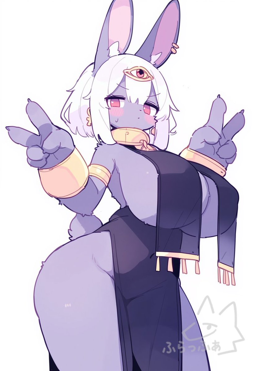 kemono_aiart's tweet photo. ピースさせないで欲しいエジプトうさぎさん✌️🐰💧 https://t.co/3OuTrv1oul