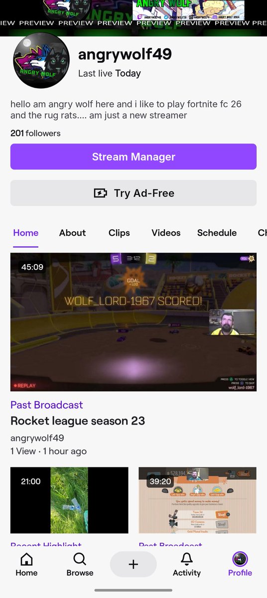 angrywolf78's tweet photo. Check out my new stream please if you new plz follow me https://t.co/U4glvwWR2G