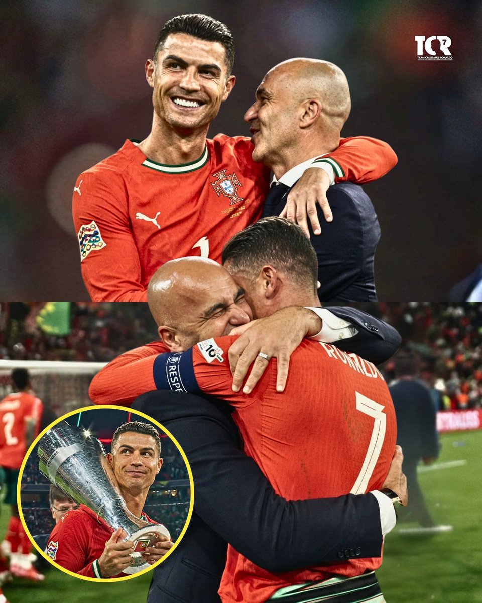 TeamCRonaldo's tweet photo. 🚨 𝗖𝗥𝗔𝗭𝗬 𝗙𝗔𝗖𝗧: Roberto Martinez coached prime Hazard, De Bruyne, and Lukaku, but it was a 40-year-old Cristiano Ronaldo who secured his first national trophy. 🏆 https://t.co/g0gjZ5ETVh