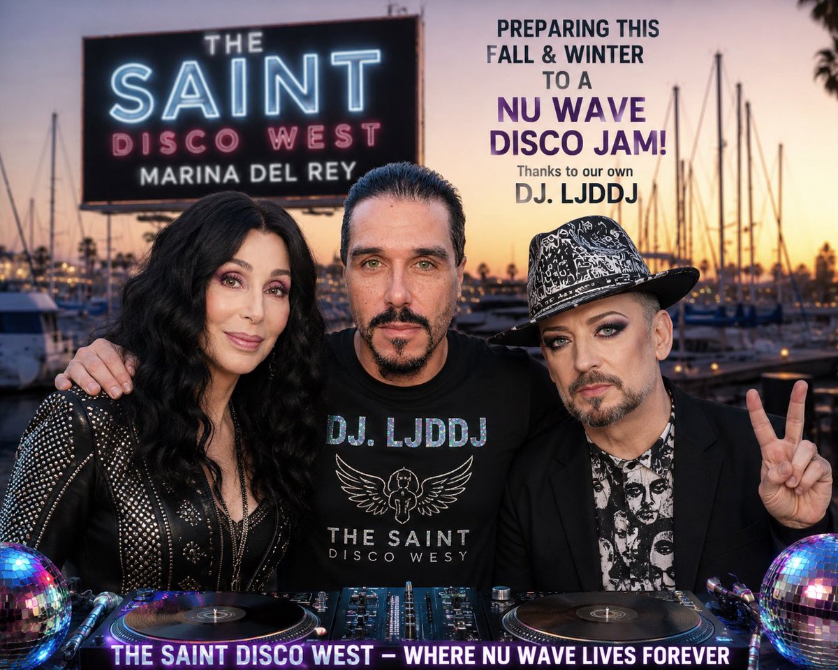 ljddj's tweet photo. THE SAINT DISCO WEST preparing this fall and winter to a NU WAVE DISCO JAM  Thanks to our own DJ. LJDDJ at MARINA DEL REY with THE FANTASTIC CHER and BOY GEORGE https://t.co/XtM9l0O1CD