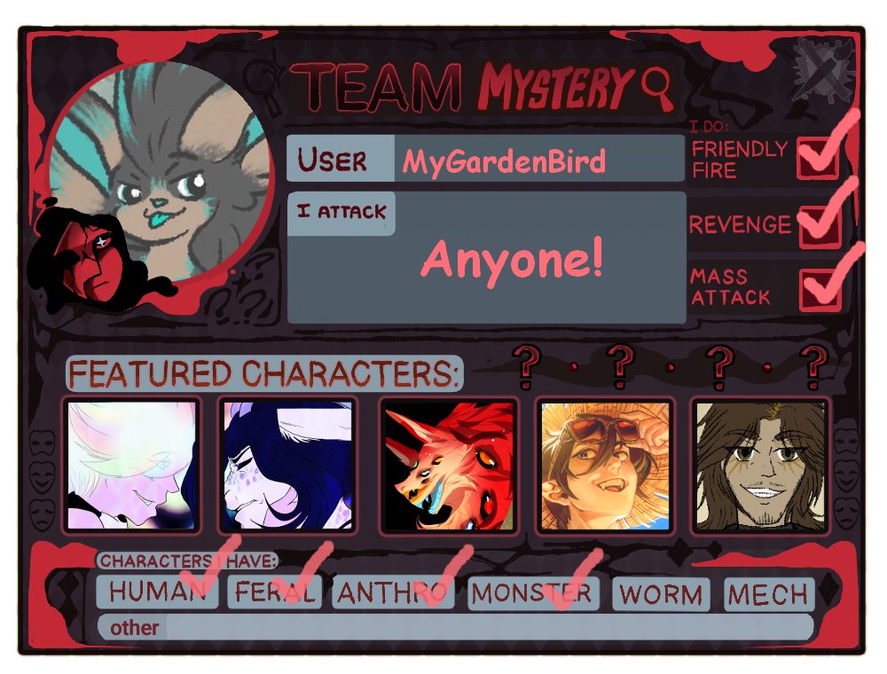 MyGardenBird's tweet photo. Late to the party but here is my Art Fight ID card!

#artfight2026 #artfightteammystery #artfight https://t.co/IskcStkC2a