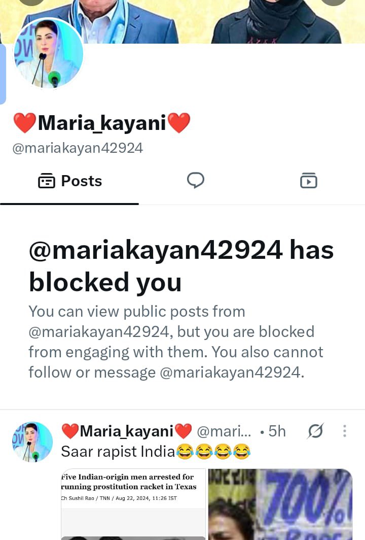 indiakmkb7172's tweet photo. @mariakayan42924 Mujhe block krne se apki amaa k raz Chuup ni Jain ge apki amaa aik gashti thi gashti hai aur gashti rahe gi adyala wali gashti https://t.co/SMgCpWKs69