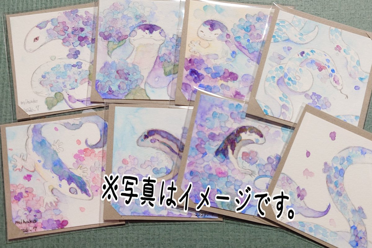 mihako00's tweet photo. こちら持ってくミニ原画達です🦎
#ガタケット184 https://t.co/shwwDkuDlc