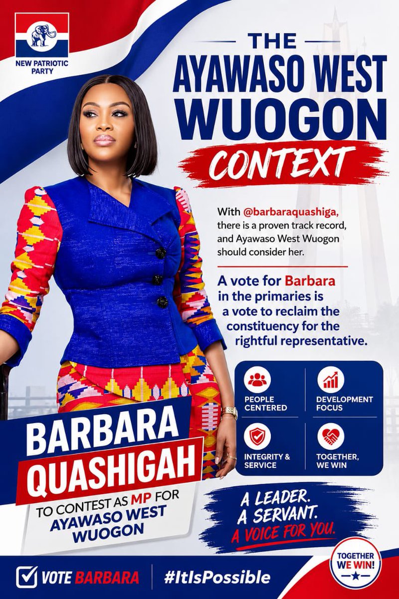 princekaymedia's tweet photo. πππ πππππππ ππππ ππππππ ππππππ
With @barbaraquashiga ,There is a proven track record,and Ayawaso West Wuogon should consider her. A vote for Barbara in the primaries is a vote to reclaim the constituency for the rightful representative.
#ItIsPossible https://t.co/NFPbw3fT7B
